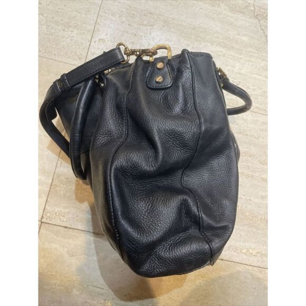 Tory Burch Amanda Hobo Black Pebbled‎ Leather Handbag Satchel Shoulder Messenger - Picture 11 of 14